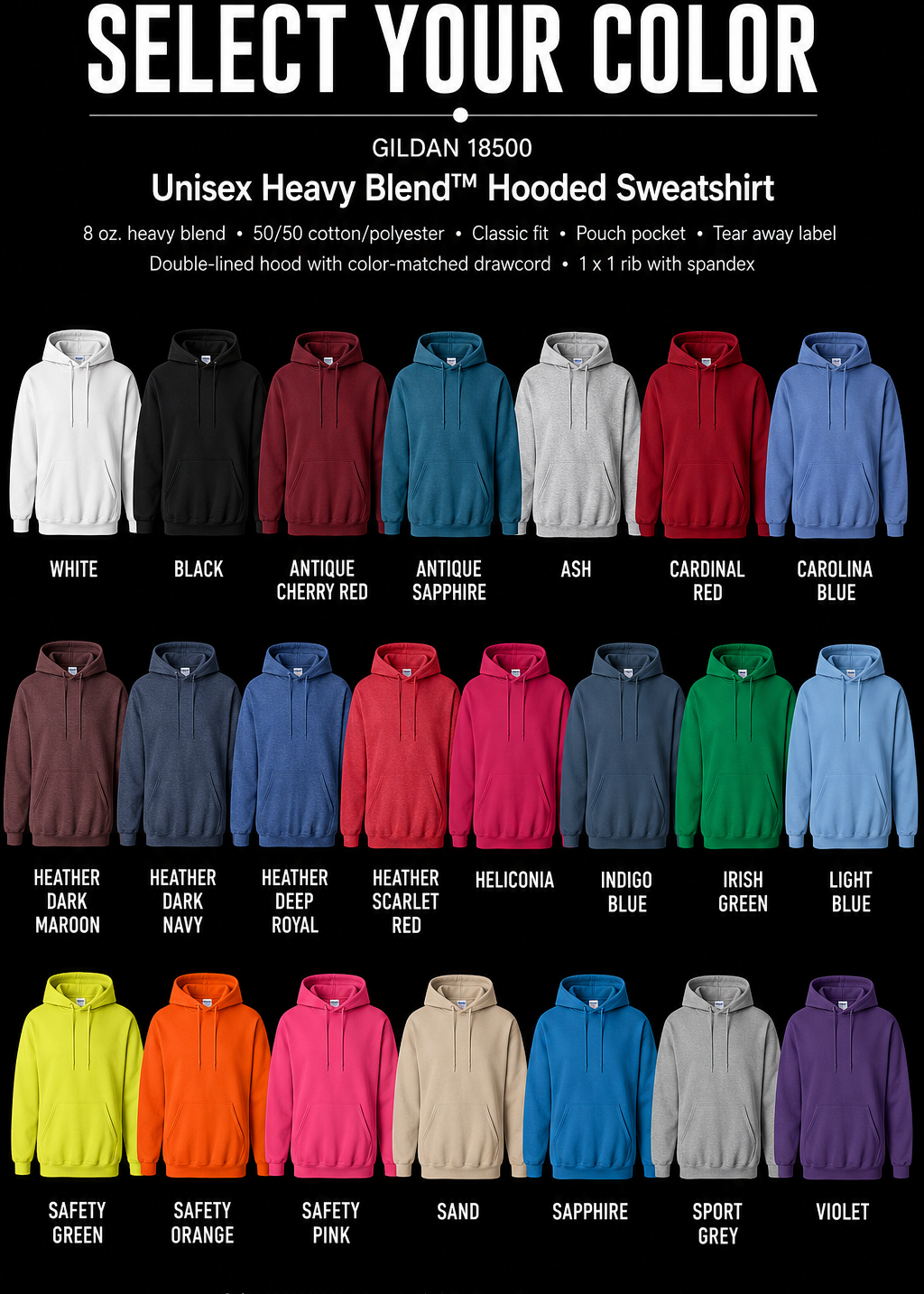 Unisex Heavy Blend Hooded Sweatshirt 18500