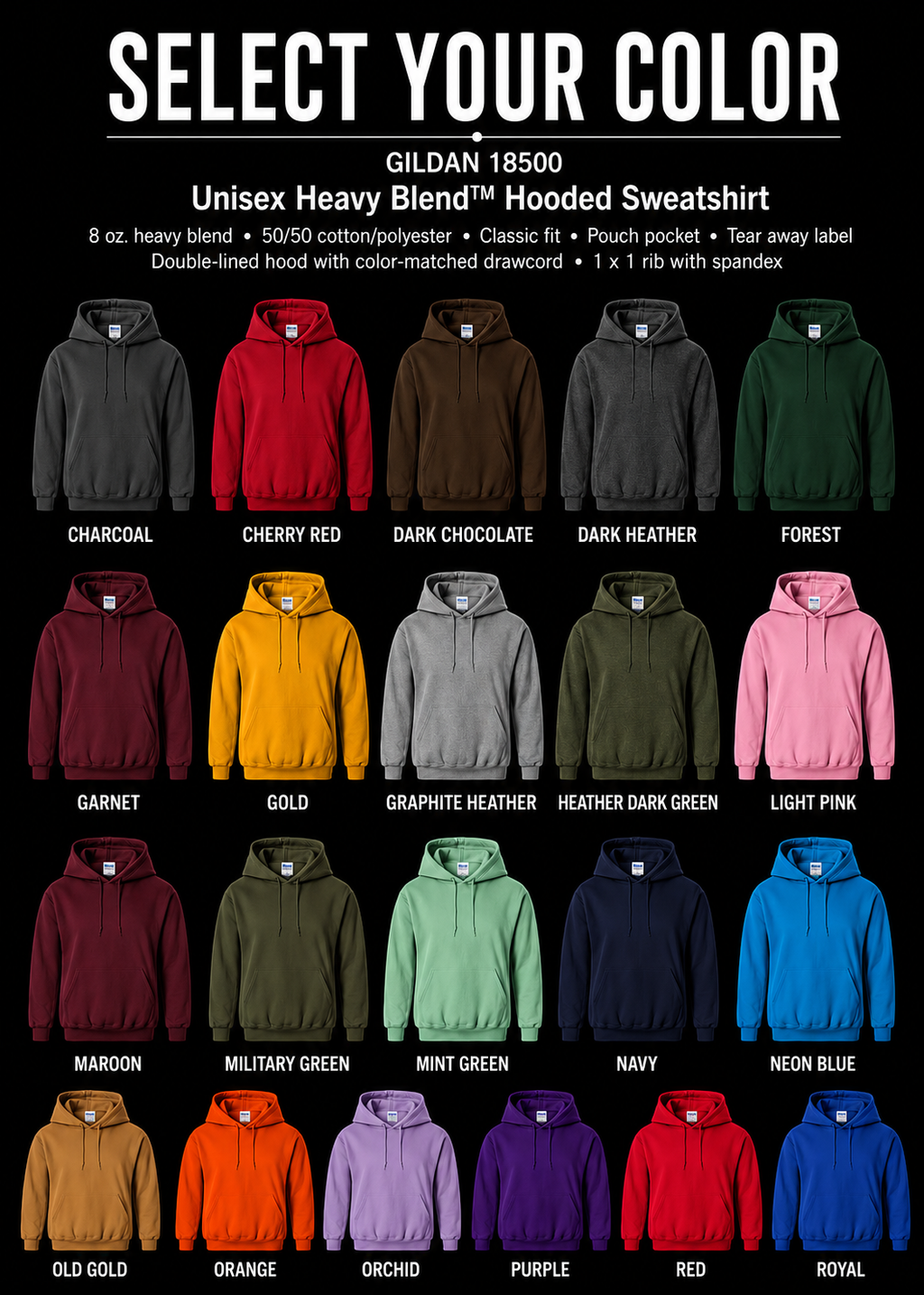 Unisex Heavy Blend Hooded Sweatshirt 18500