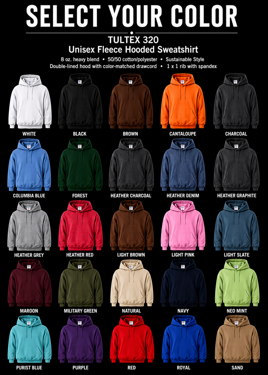 Unisex Fleece Hooded Sweatshirt 320